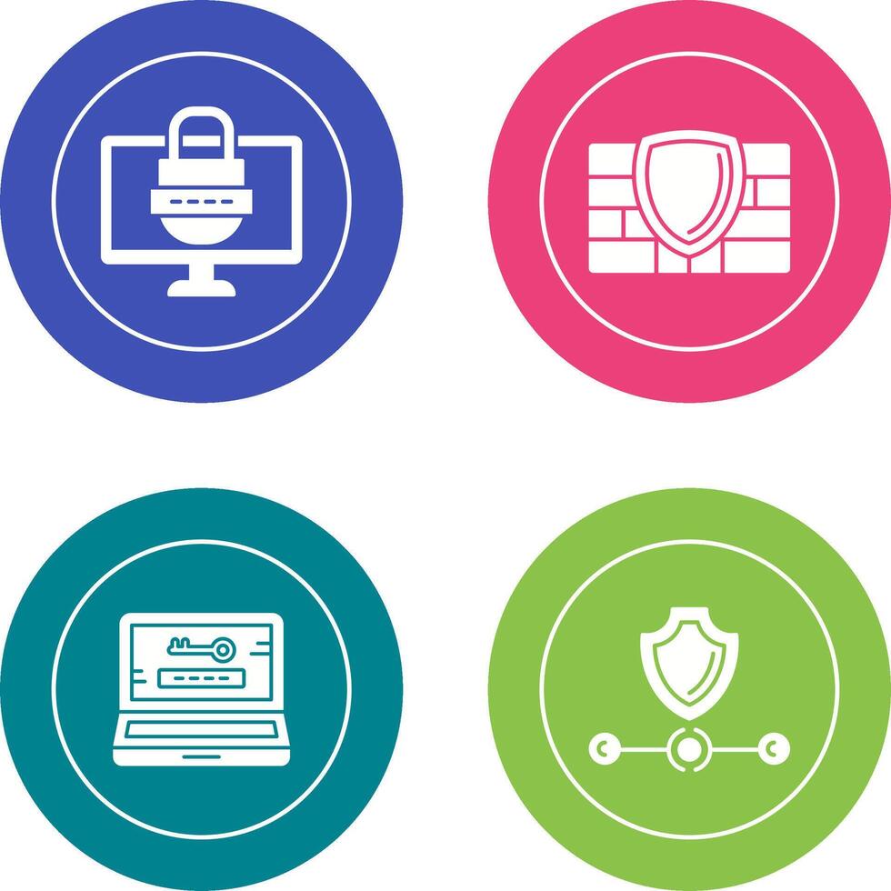 Password and Firewall Icon vector
