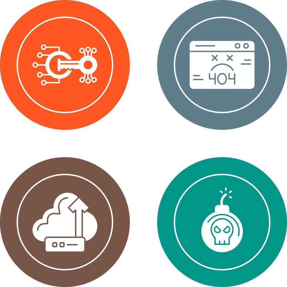Encryption and 404 Error Icon vector