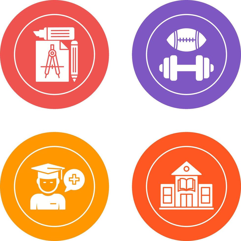 Study Tools and Sport Faculty Icon vector