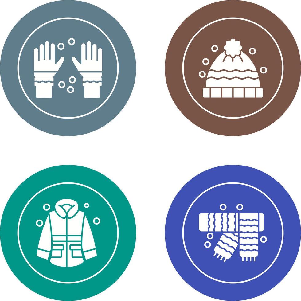 Winter Gloves and Winter Hat Icon vector