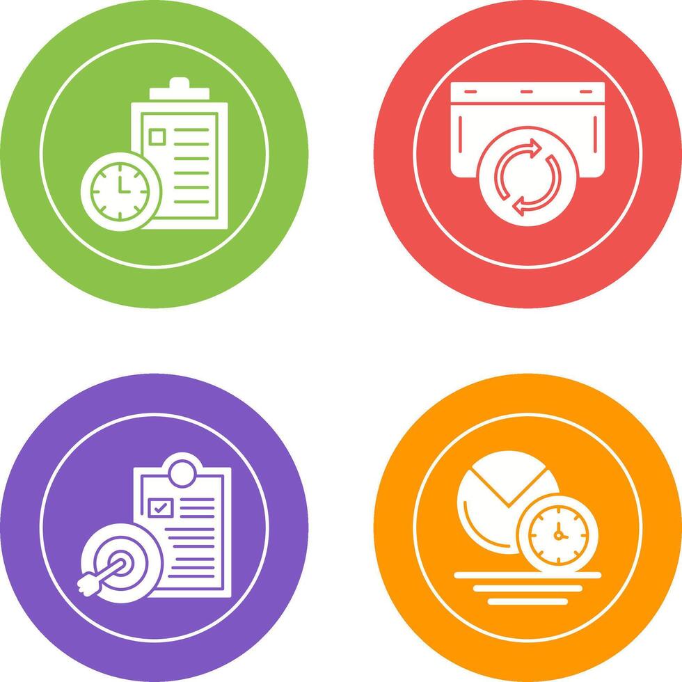 Time Management and Refresh Icon vector