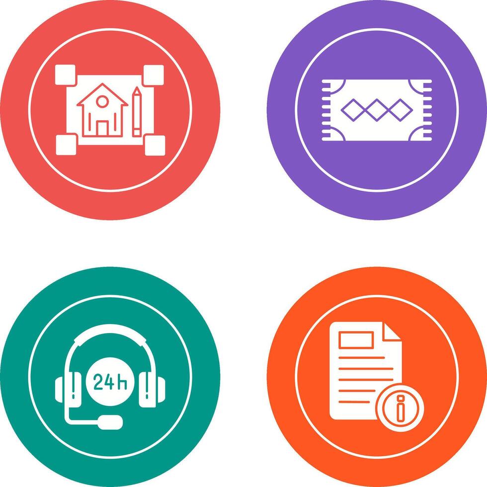 blueprint and rug Icon vector