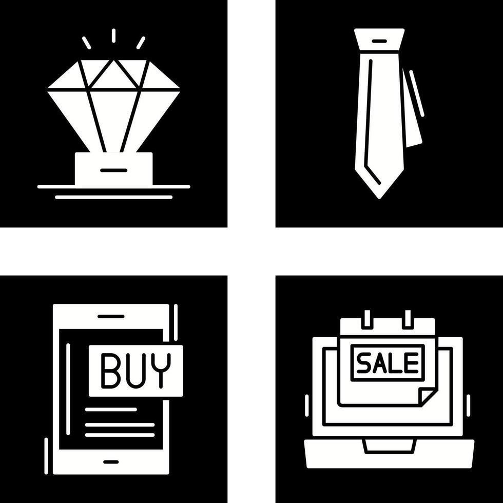 Diamond and Tie Icon vector