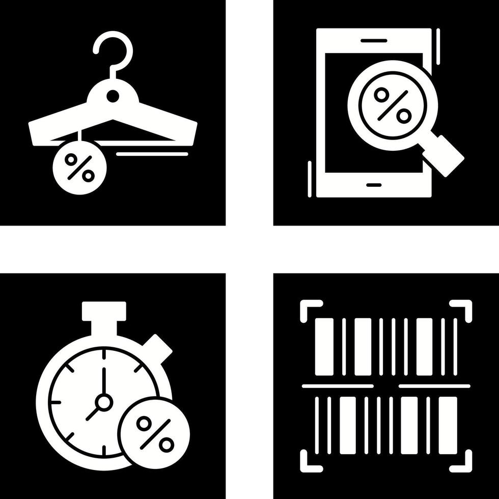 Hanger and Magnifying Glass Icon vector
