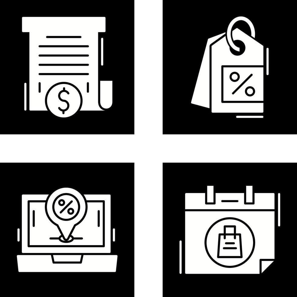 Bill and Price Tag Icon vector