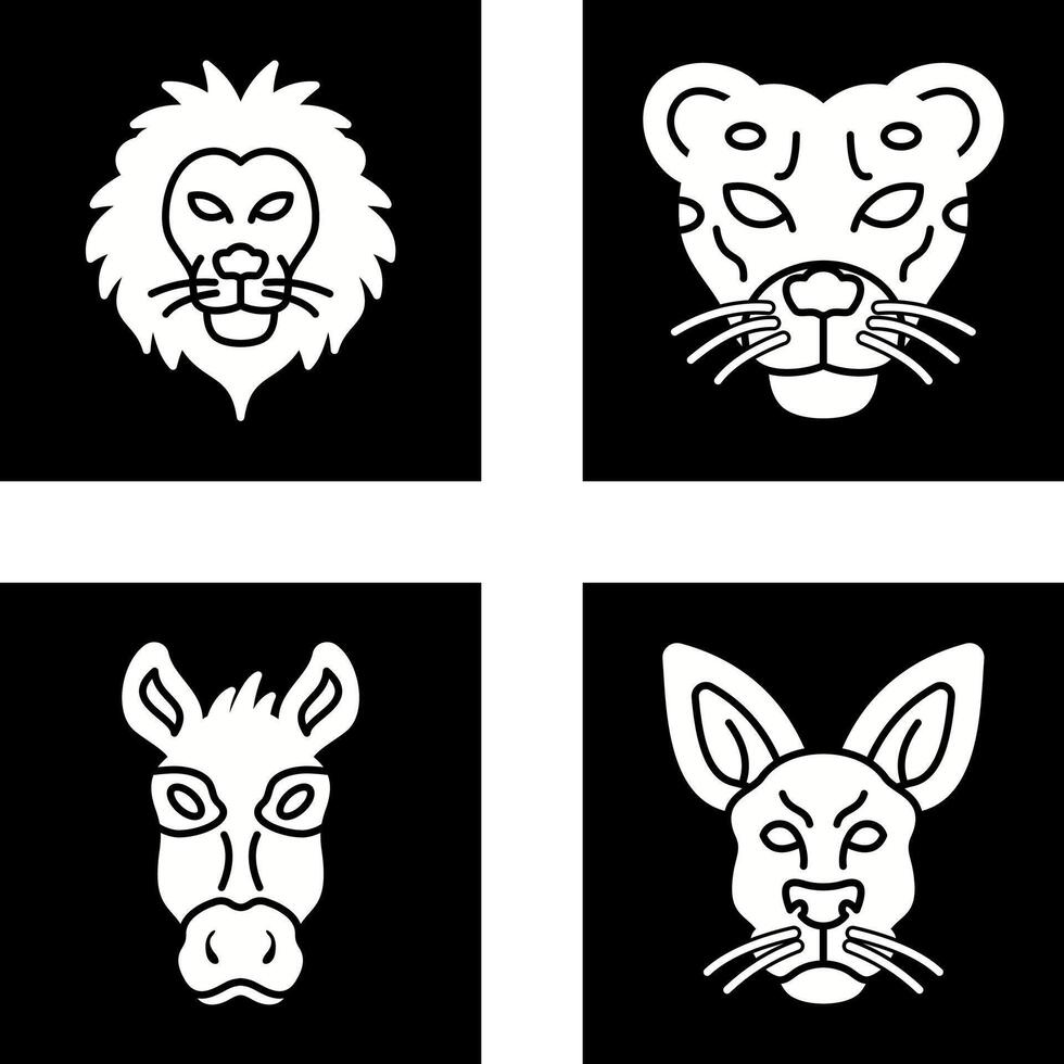 Lion and Cheetah Icon vector