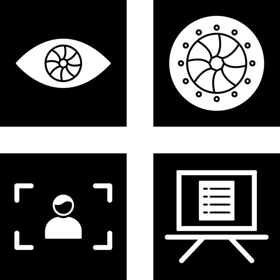 eye and optical diaphram Icon vector