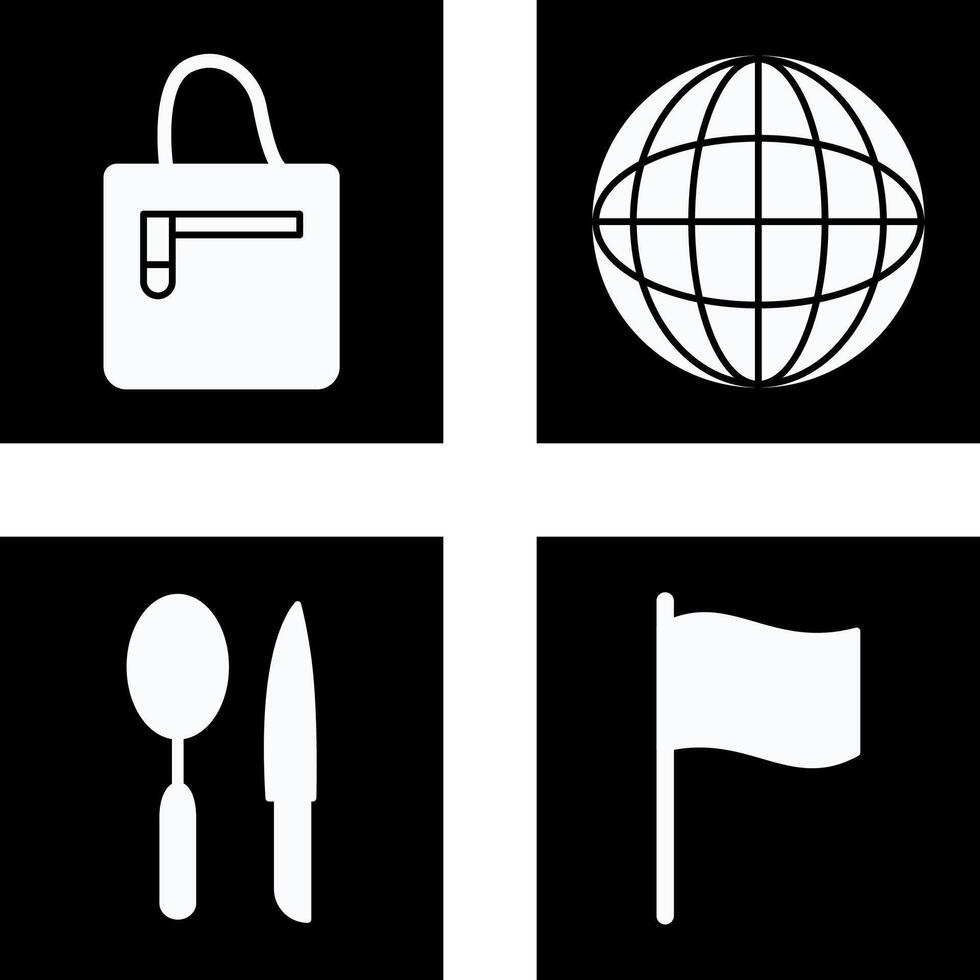 handbag and globe Icon vector