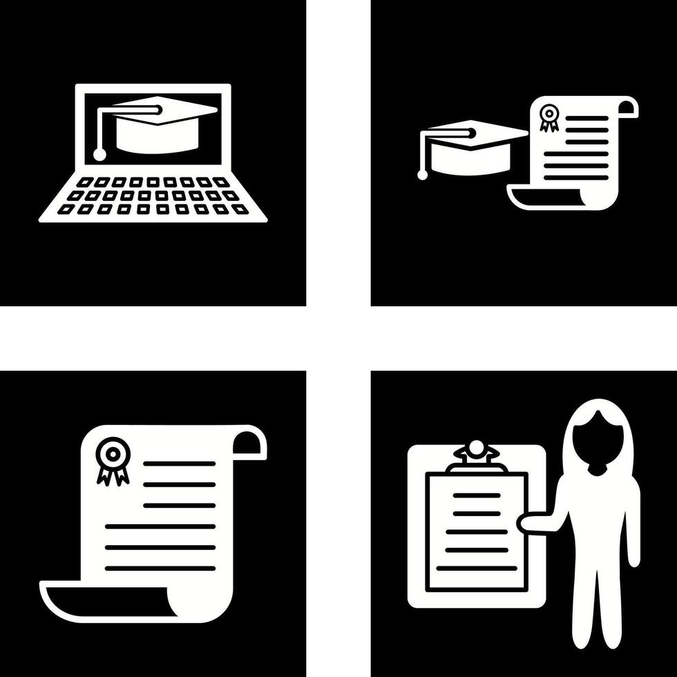 Online Graduation and Graduation Icon vector