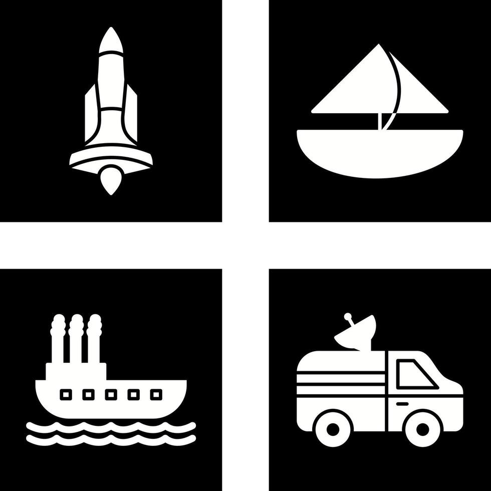 Rocket and Small Yacht Icon vector