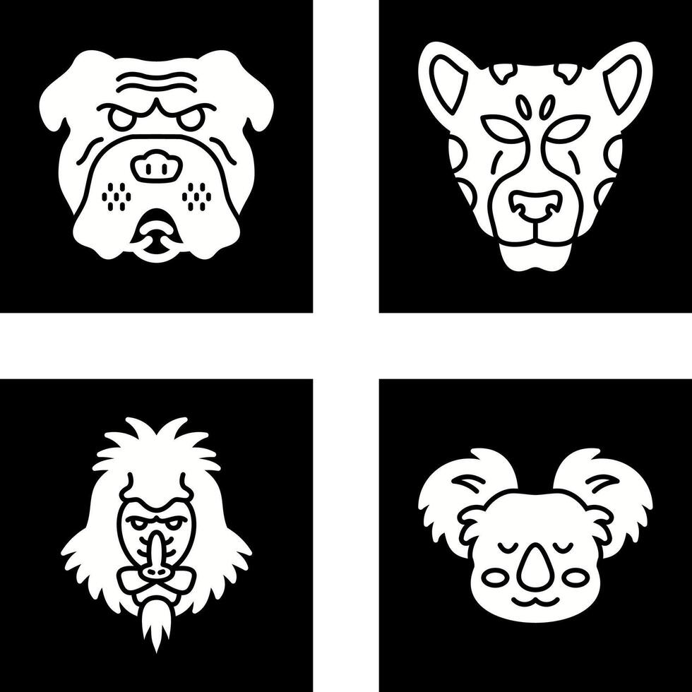 Bulldog and leopard Icon vector