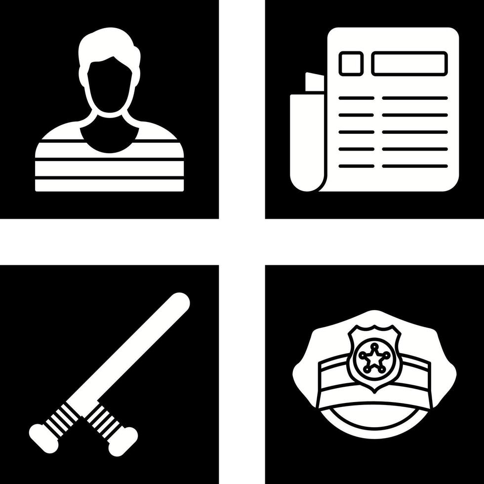 Prisioner and Newespaper Icon vector