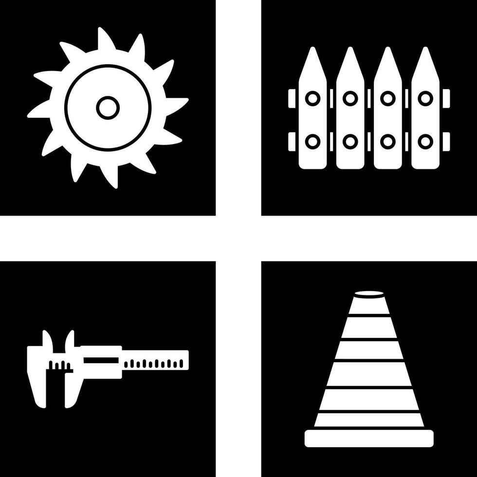 Saw Blade and Fence Icon vector