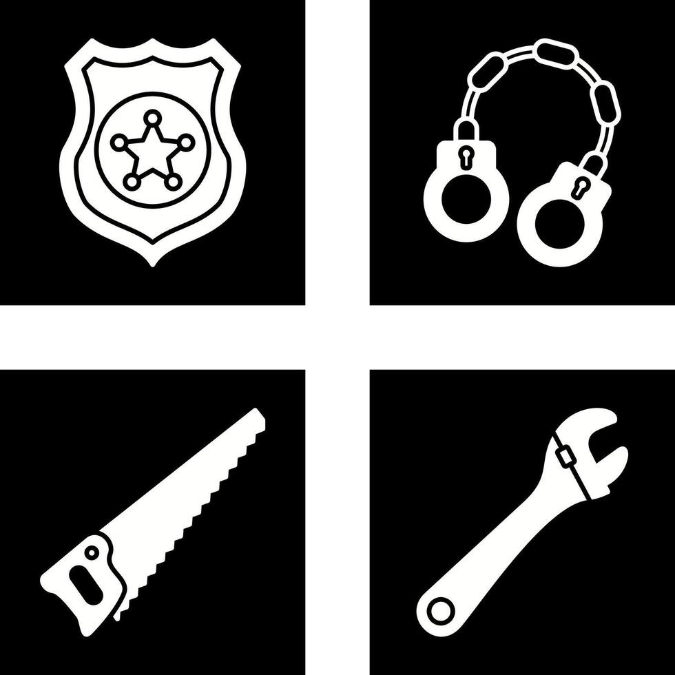 Police shield and Handcuff Icon vector