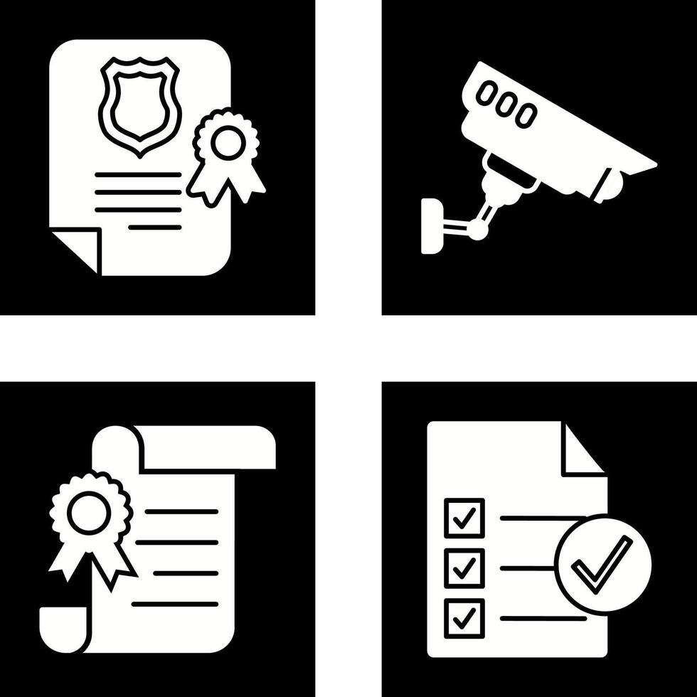 Document and Cctv Icon vector