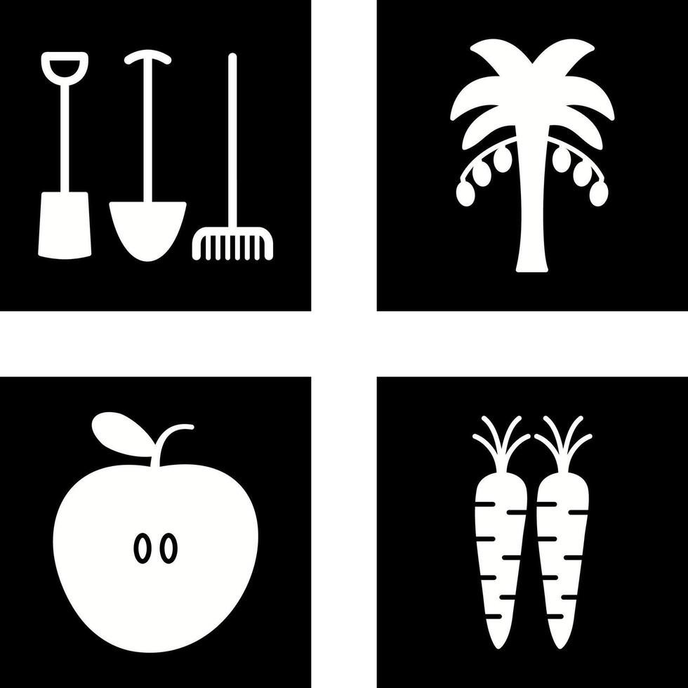 Gardening Tools and Palm tree Icon vector
