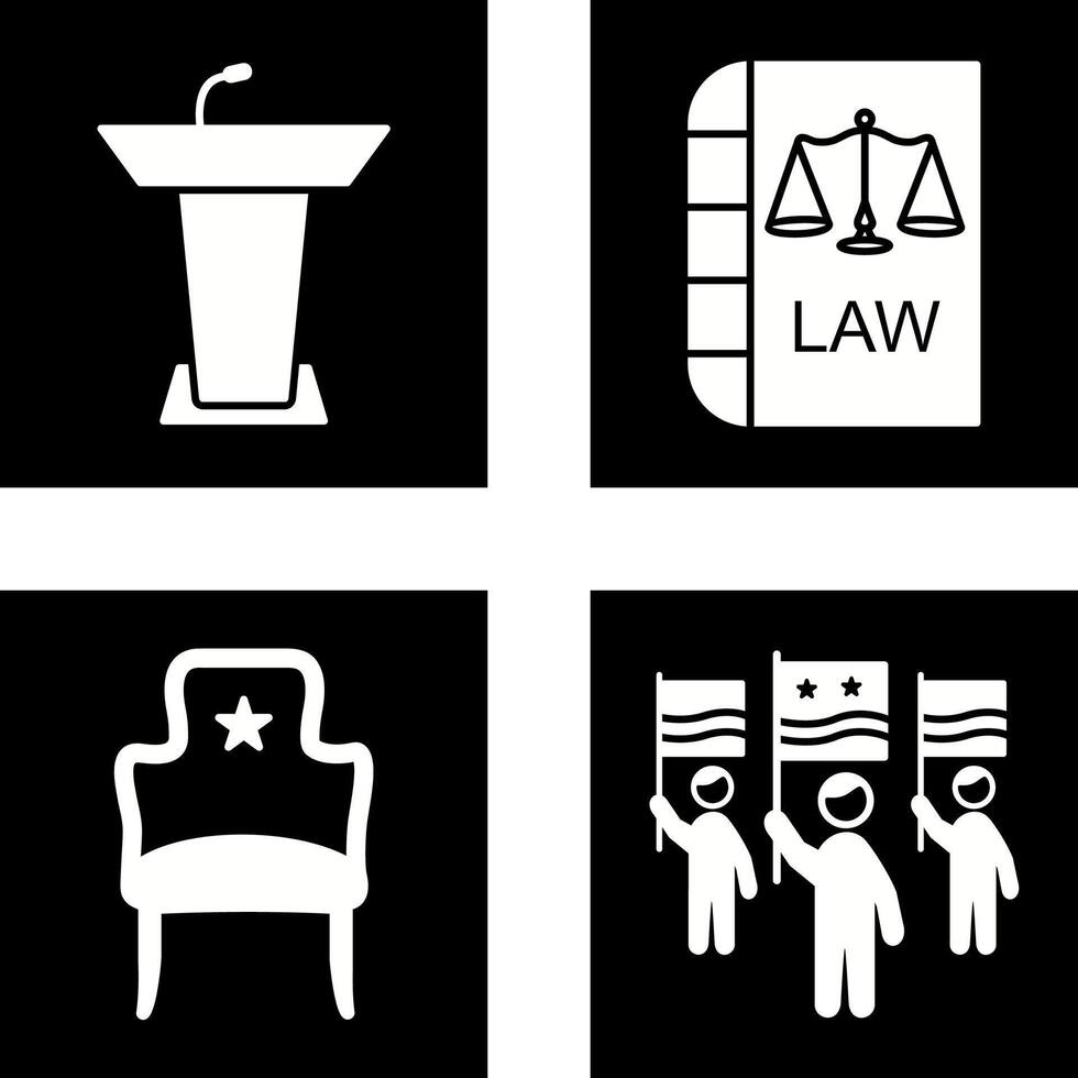 Podium and Law Icon vector