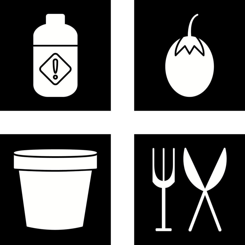 Vegetable plant and Pesticide Icon vector