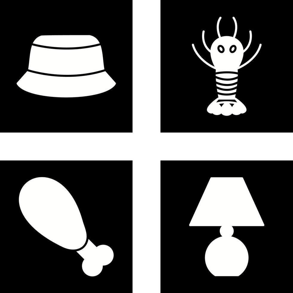 Men Hat and Lobster Icon vector