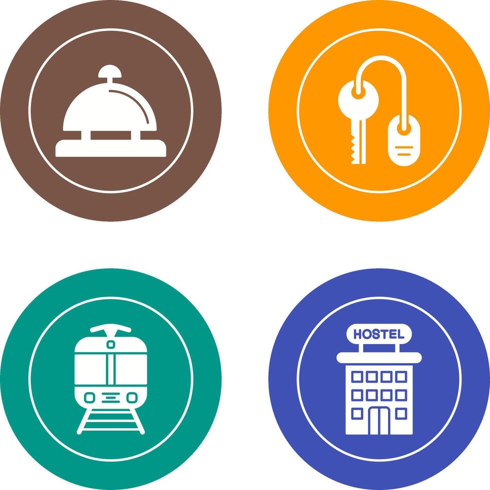 Room key and Desk Bell Icon vector
