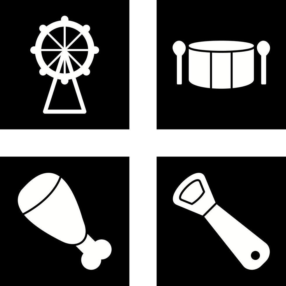 Ferris Wheel and Drum Icon vector