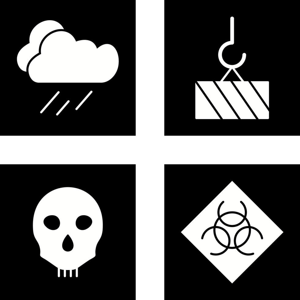 rain and heavy machinery Icon vector