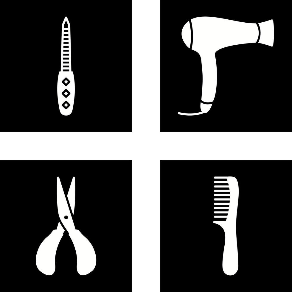 Nail File and Hair Dryer Icon vector