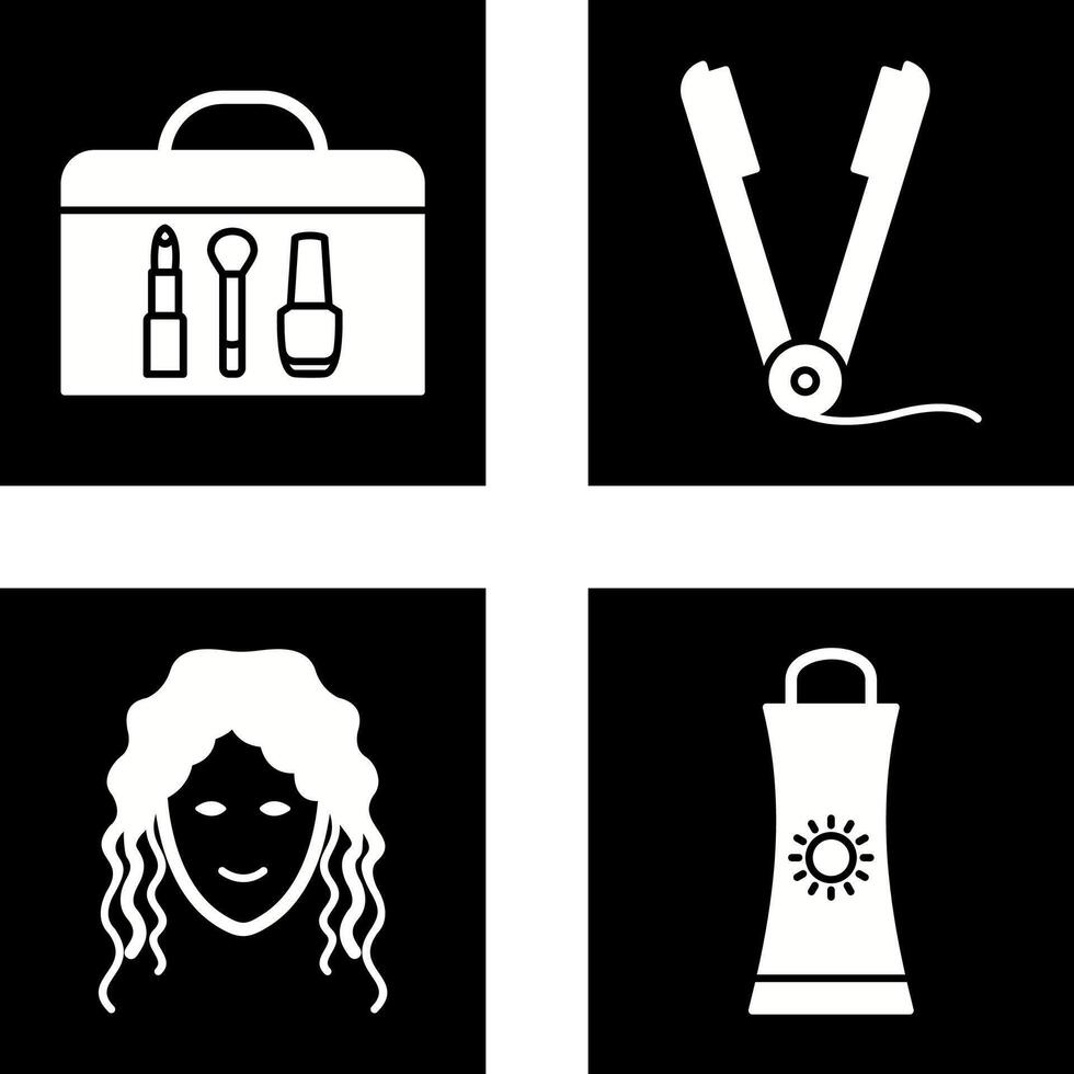 Cosmetics and Straightener Icon vector