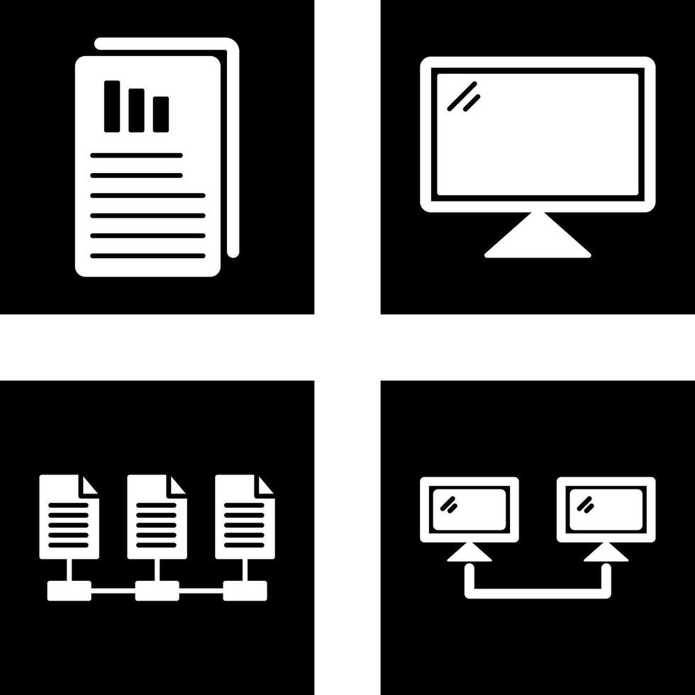 Reports and Computer Icon vector