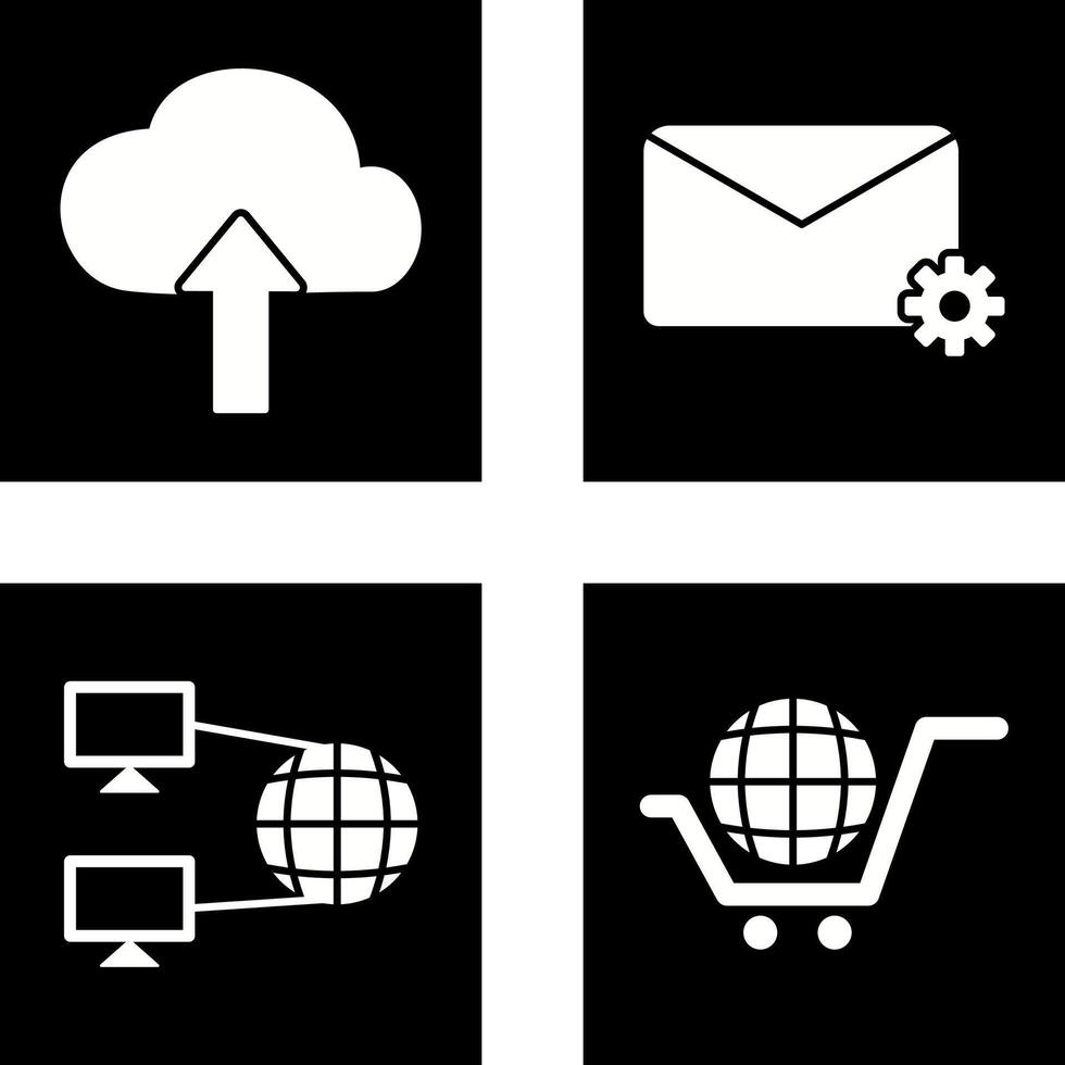Upload to Cloud and Message Settings Icon vector