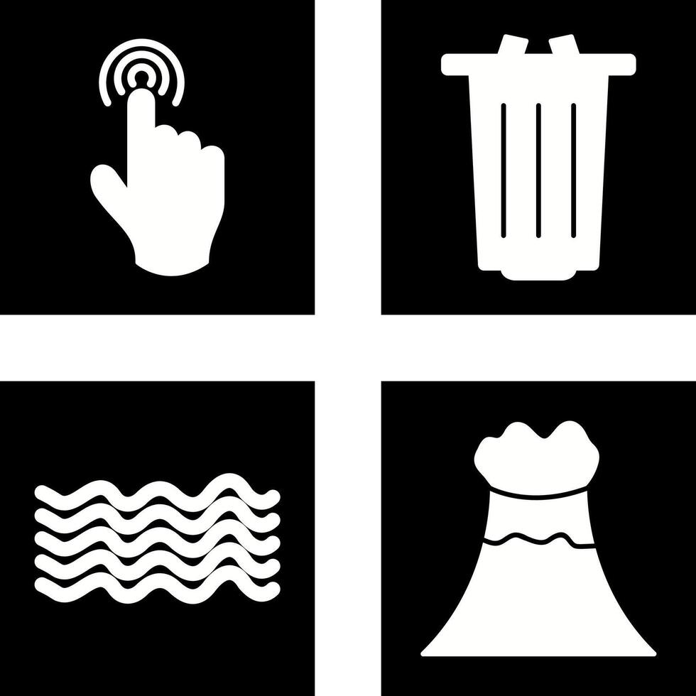 danger of hand press and garbage Icon vector
