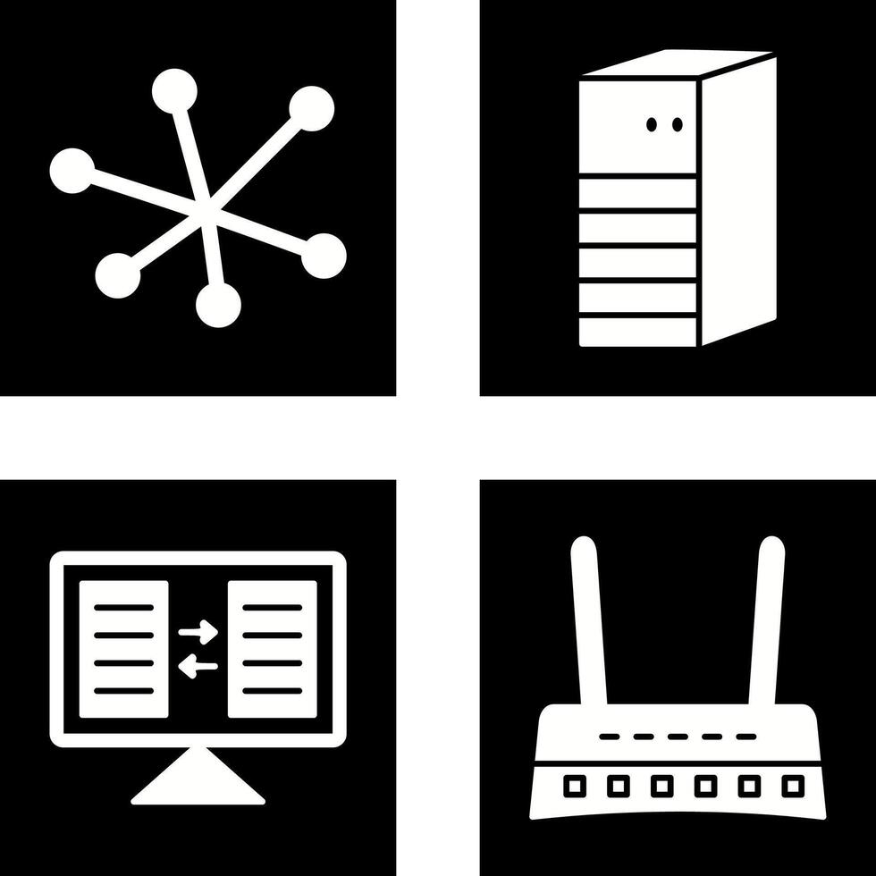 Internet and Server Network Icon vector