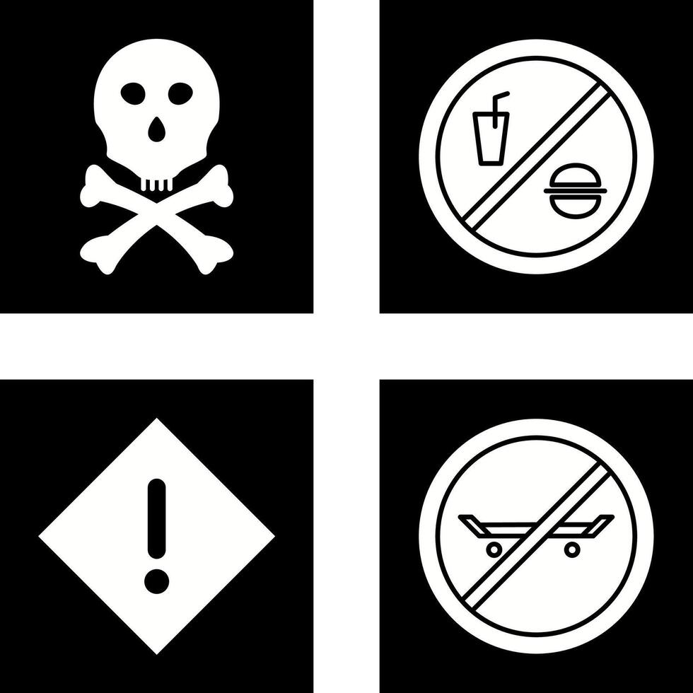 death sign and no foods or drink Icon vector