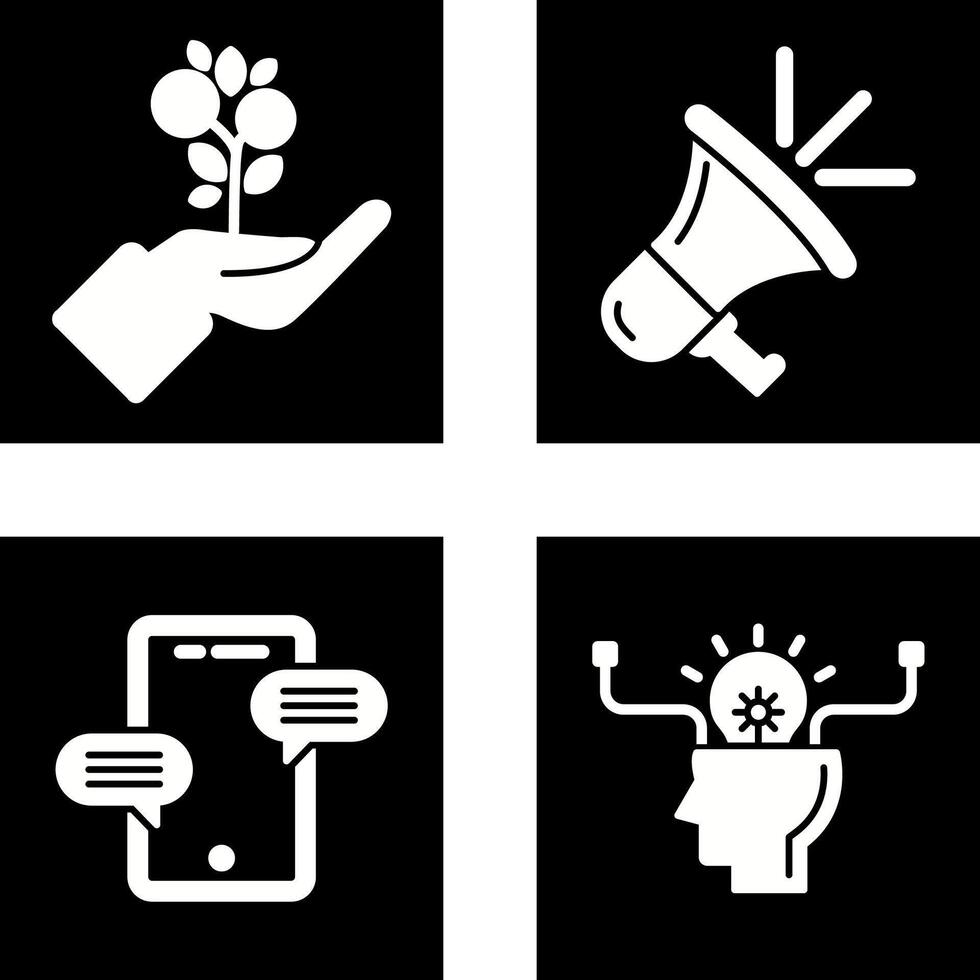 Growth and Megaphone Icon vector