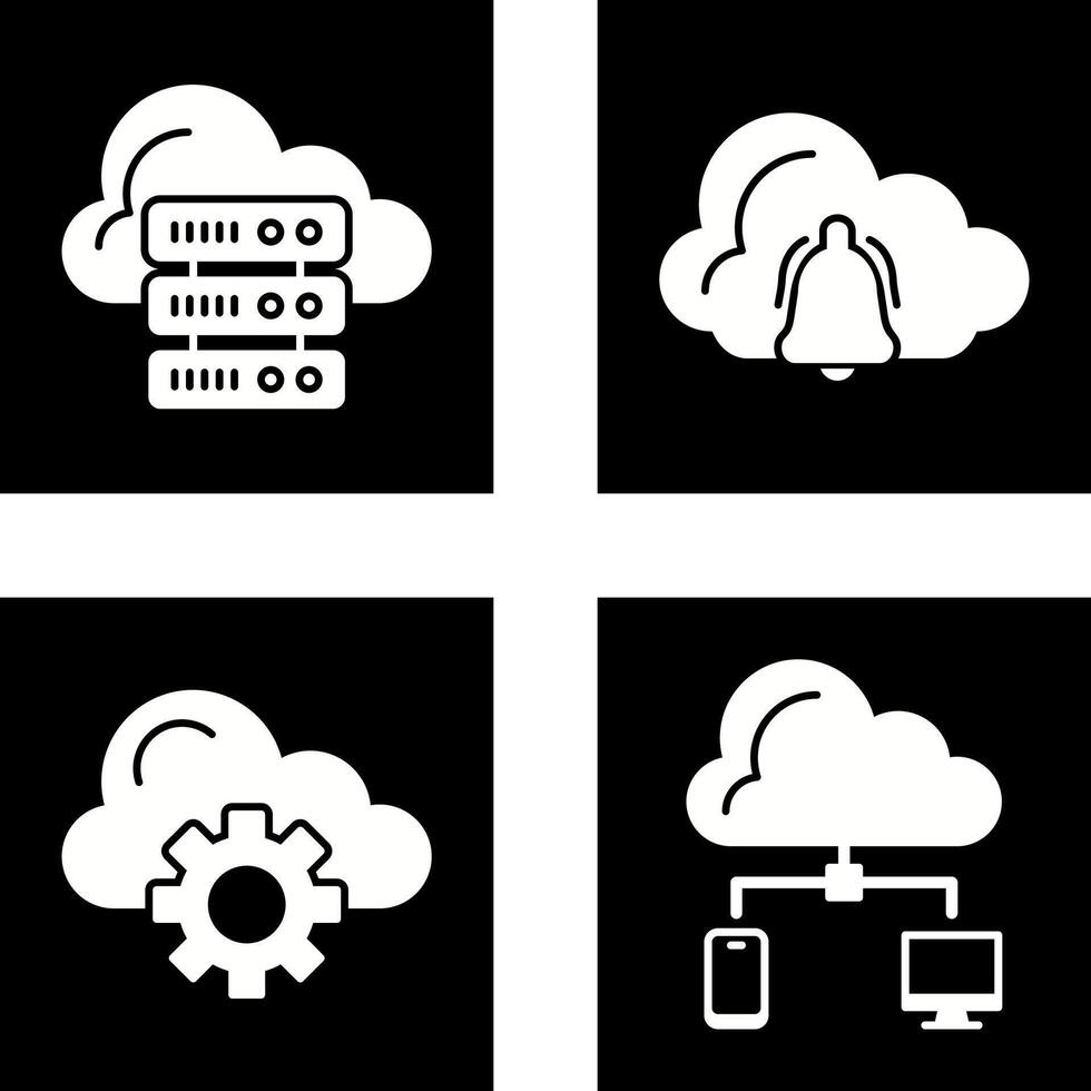 Alert and Server Icon vector