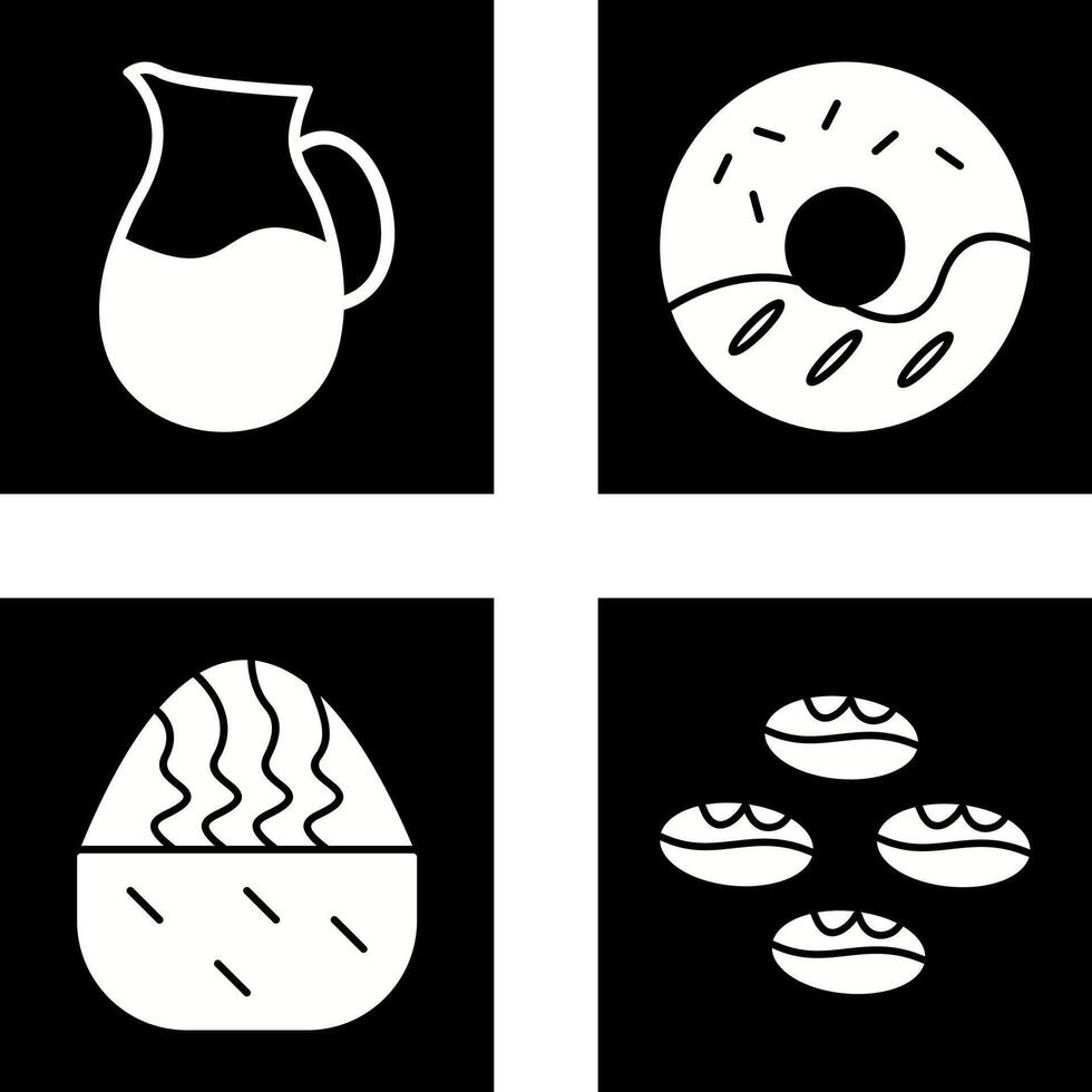 milk jug and cream doughnut Icon vector