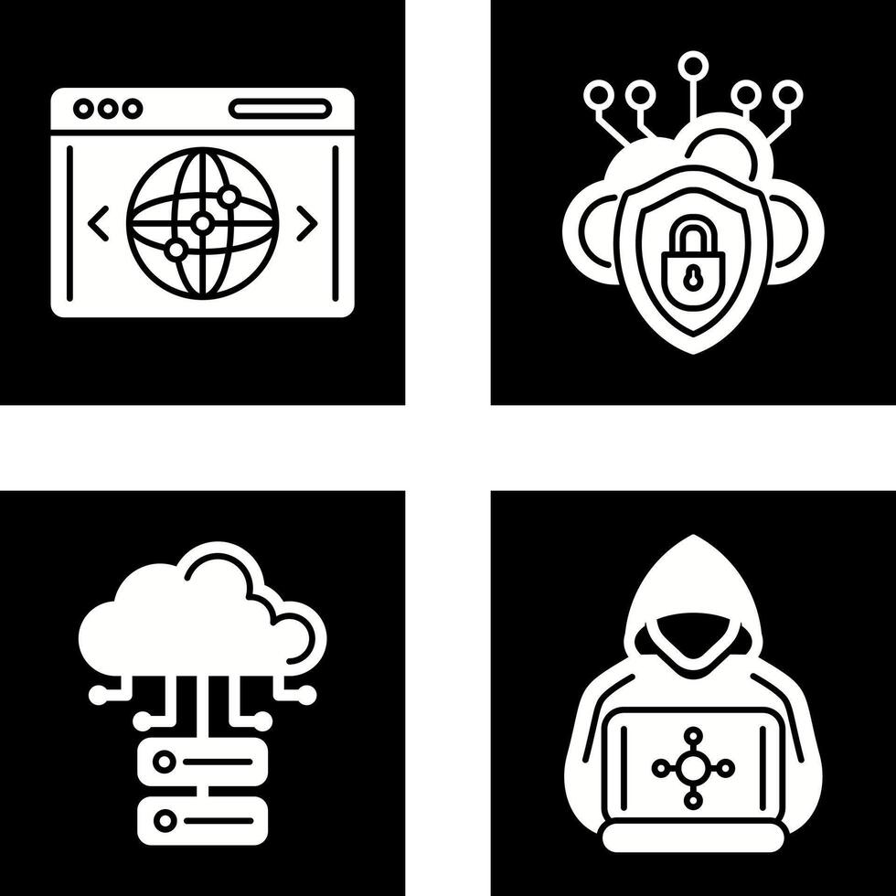 Cloud Security and Website Icon vector