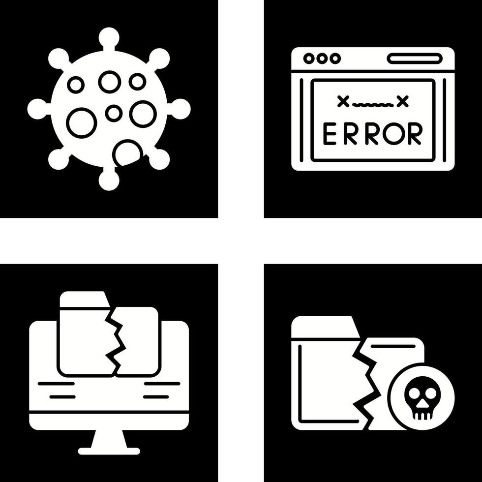 Virus and Error Code Icon vector