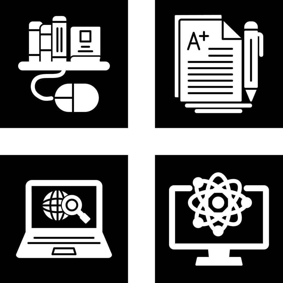 Digital Library and Essay Icon vector