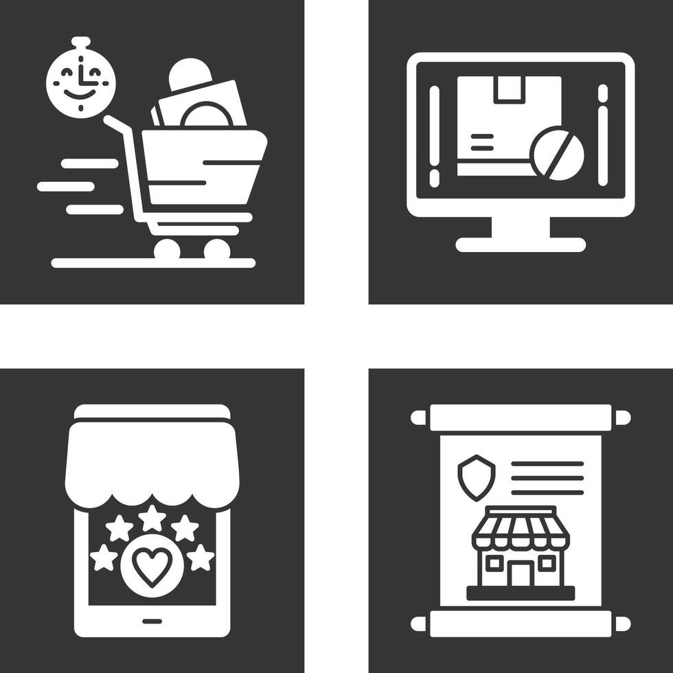 Happy Hour and Out of Stock Icon vector