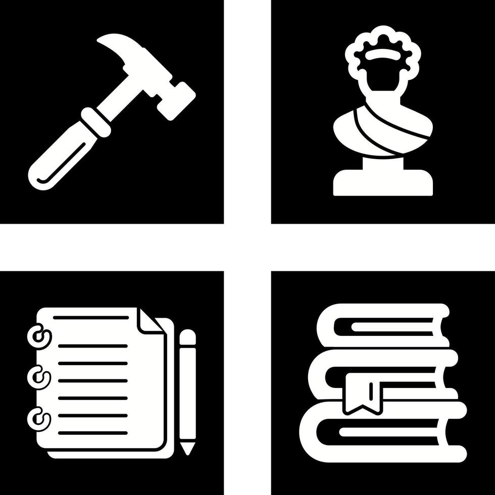 Hammer and Statue Icon vector