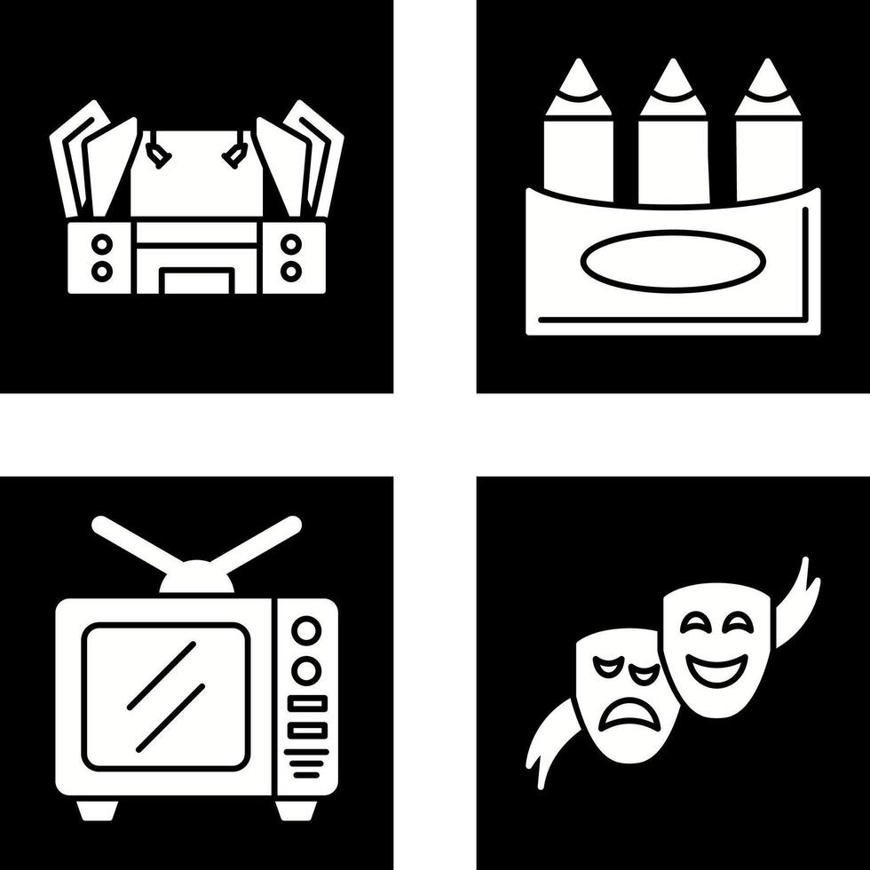 Stage and Crayons Icon vector