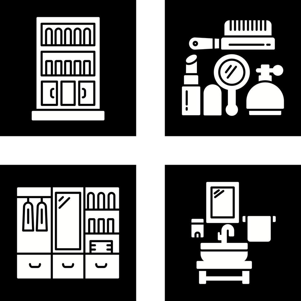 Book Shelf and Makeup Icon vector