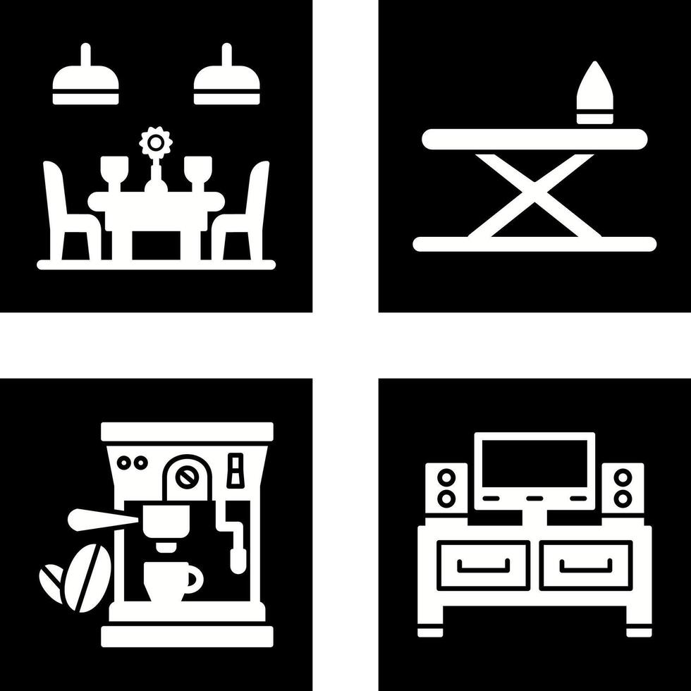 Iron Board and Table Icon vector