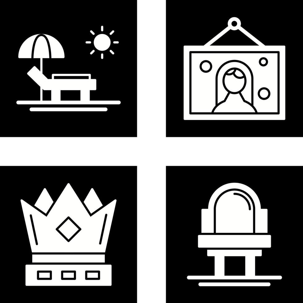 Hammock and Wedding Photo Icon vector