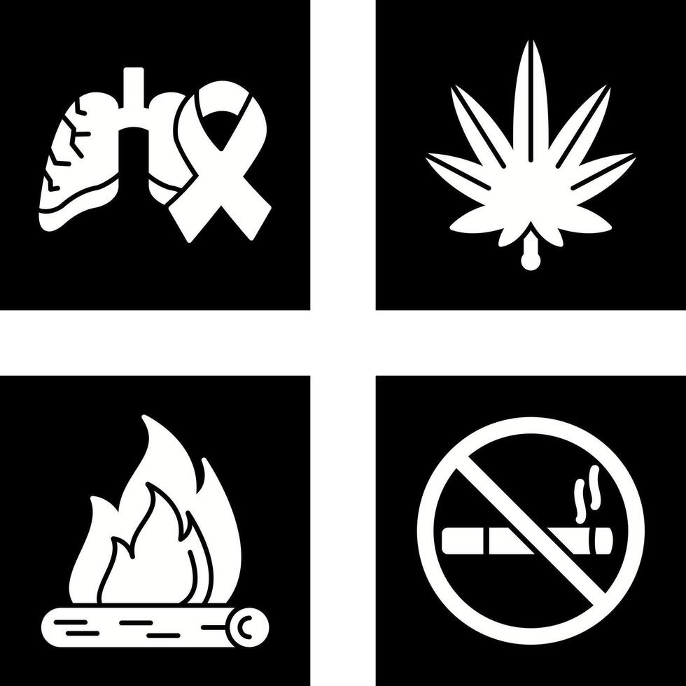 Cancer and Weed Icon vector