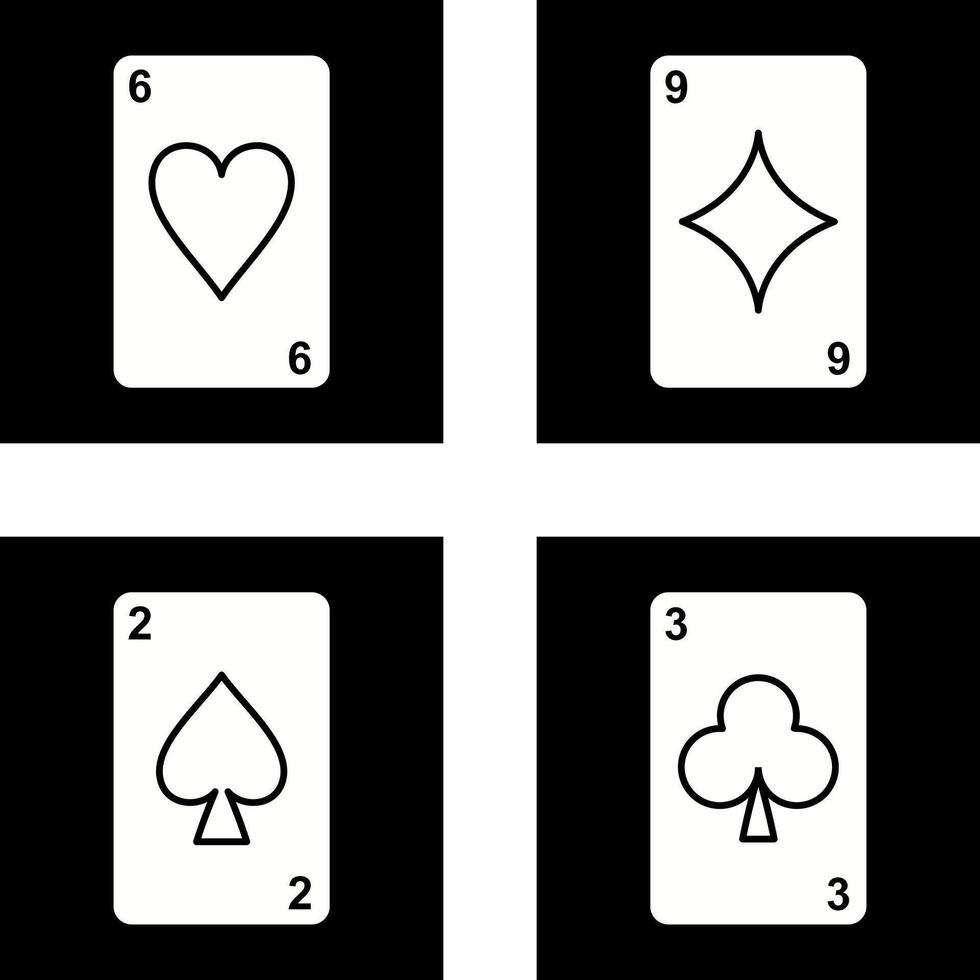heart cards and diamonds card Icon vector