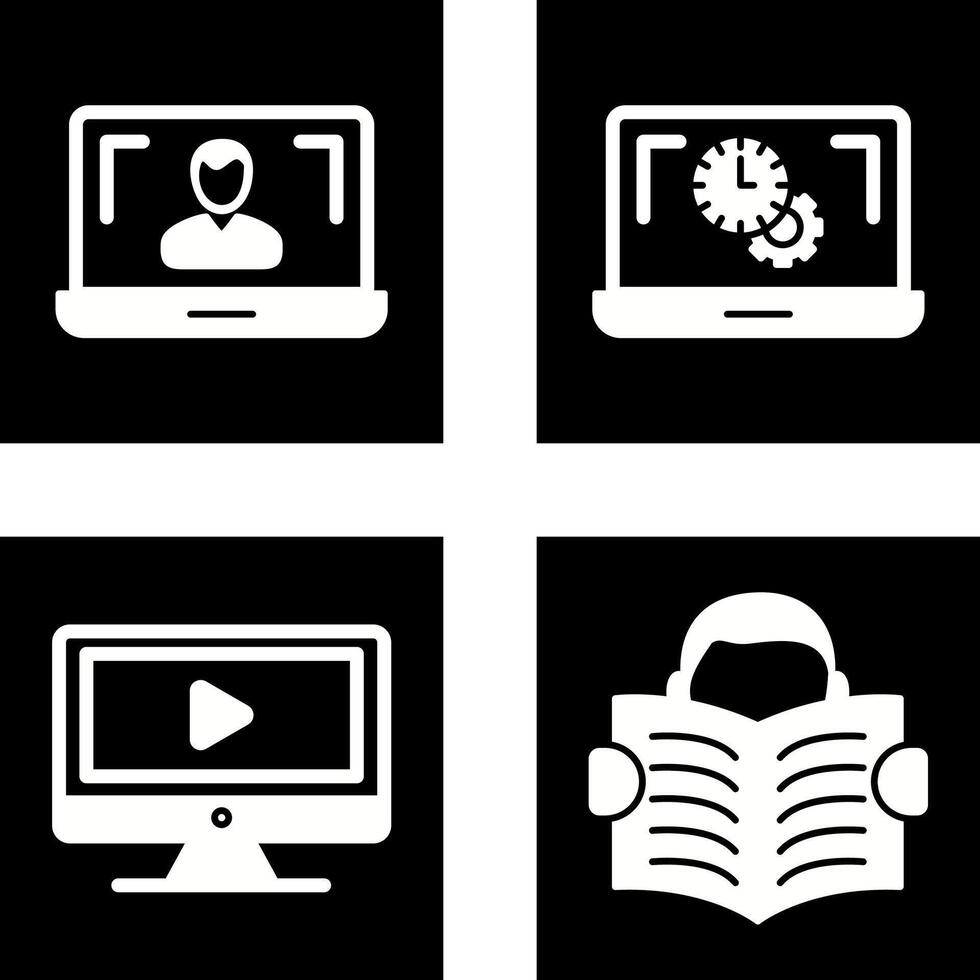 Flex Time and Online Lesson Icon vector