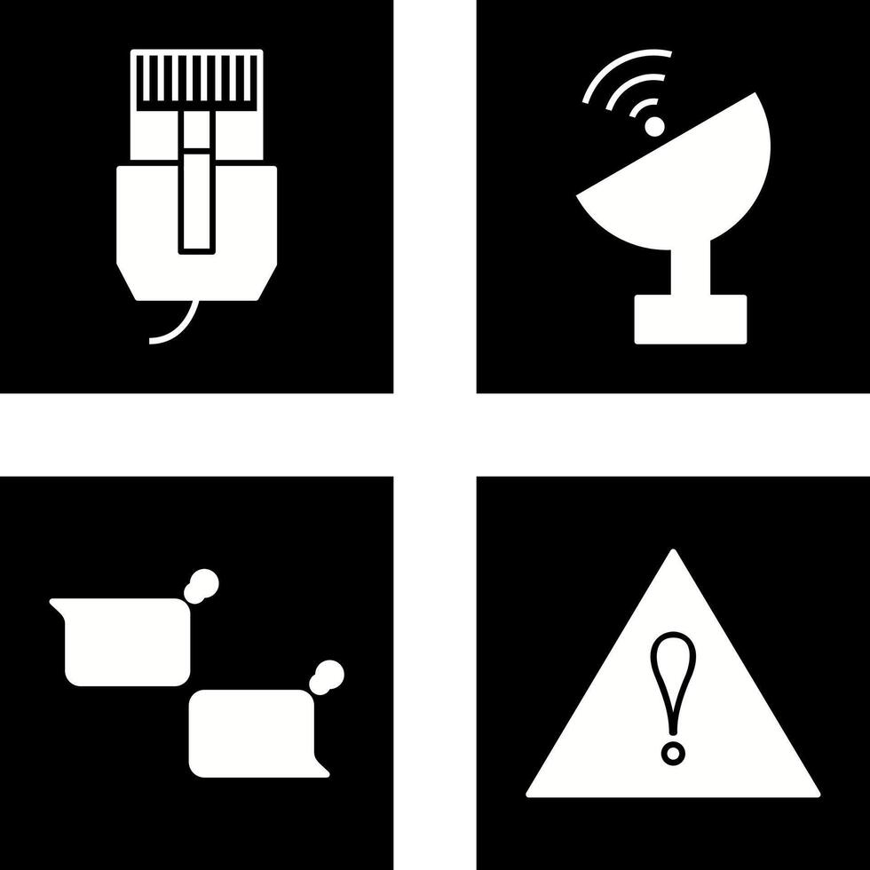 internet cable and satellite Icon vector