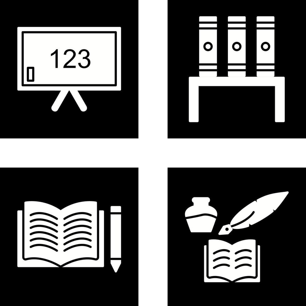 Classroom Board and Bookstand Icon vector
